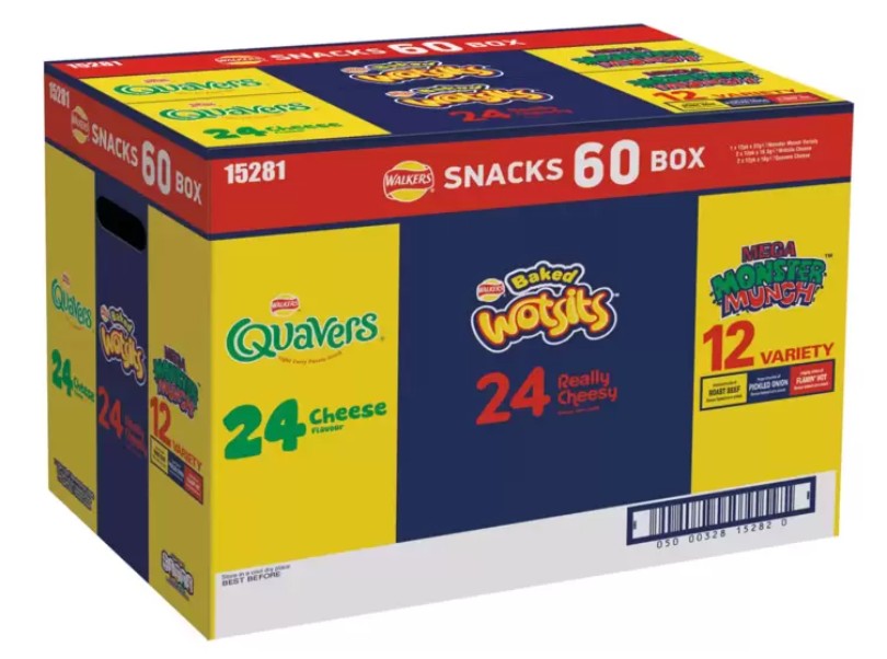 Walkers Crisps Snack Variety Box, 60 Pack